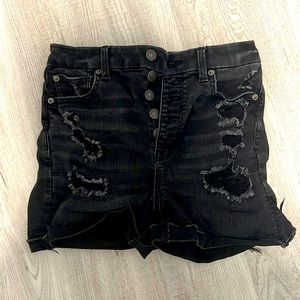 High waisted jean shorts